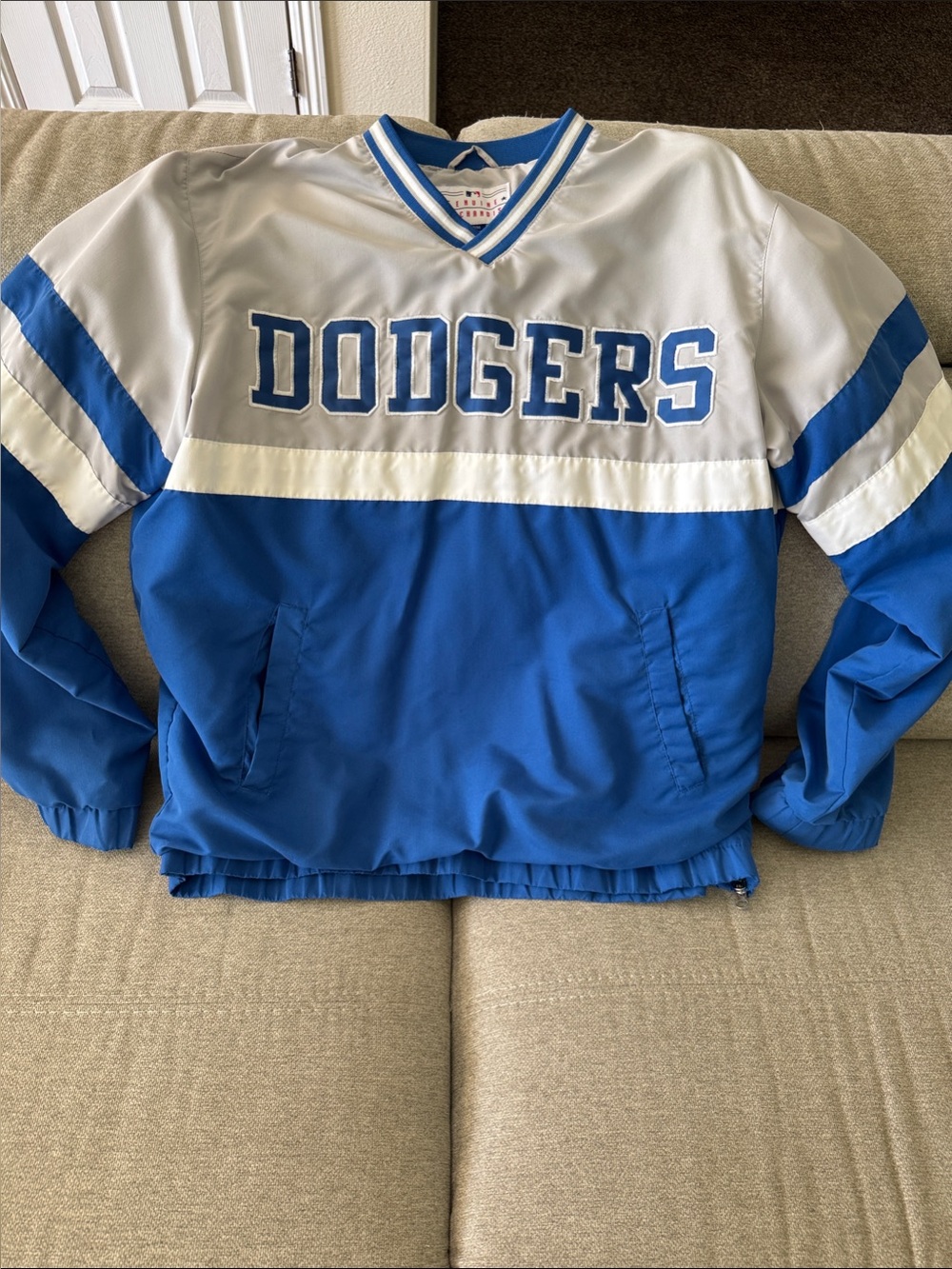 Los Angeles Dodgers Blue and White Pullover Jacket